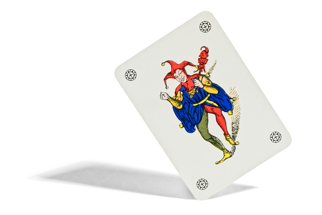 Joker Playing Card on White Background