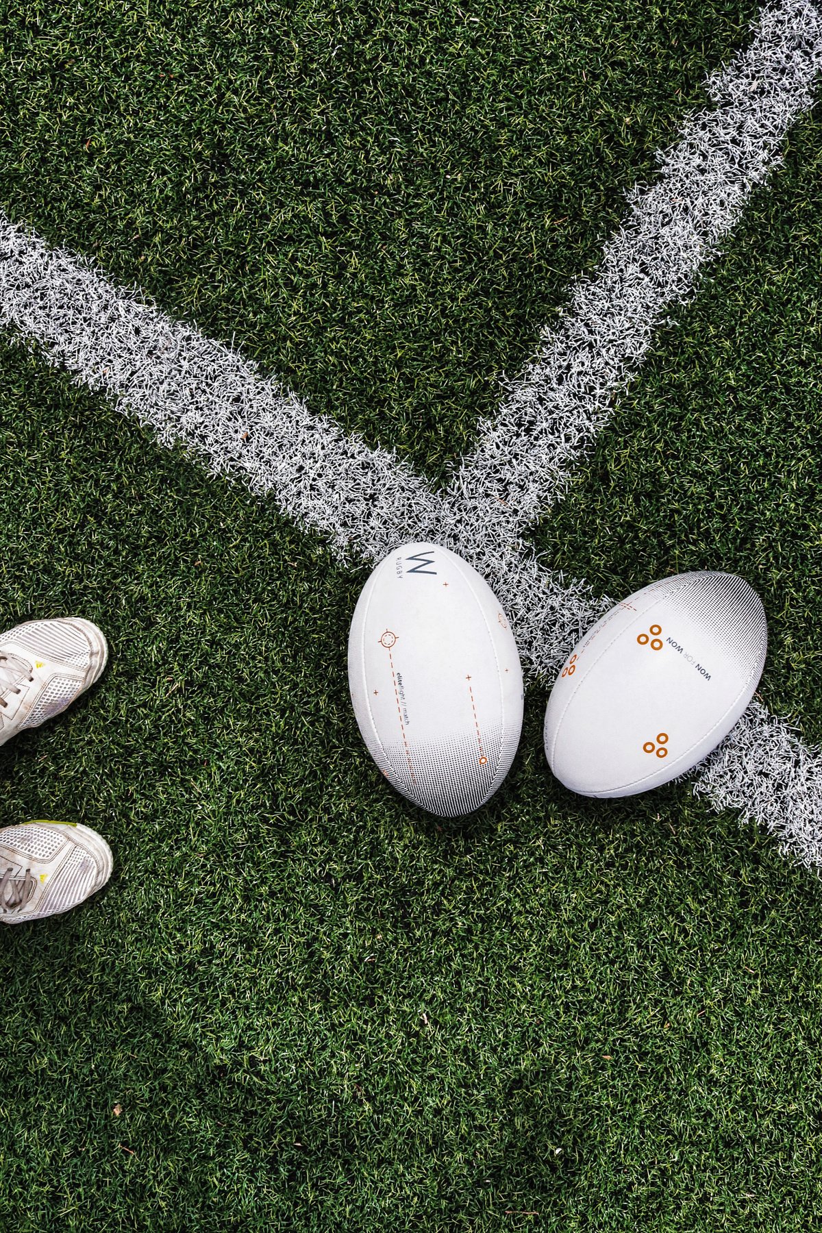 Footballs in Football Field